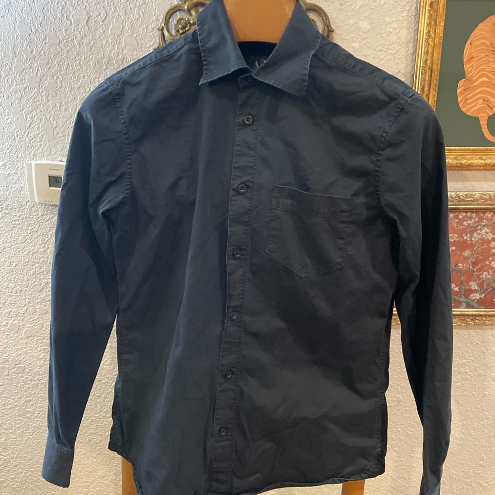 Black long sleeve Armani exchange.
